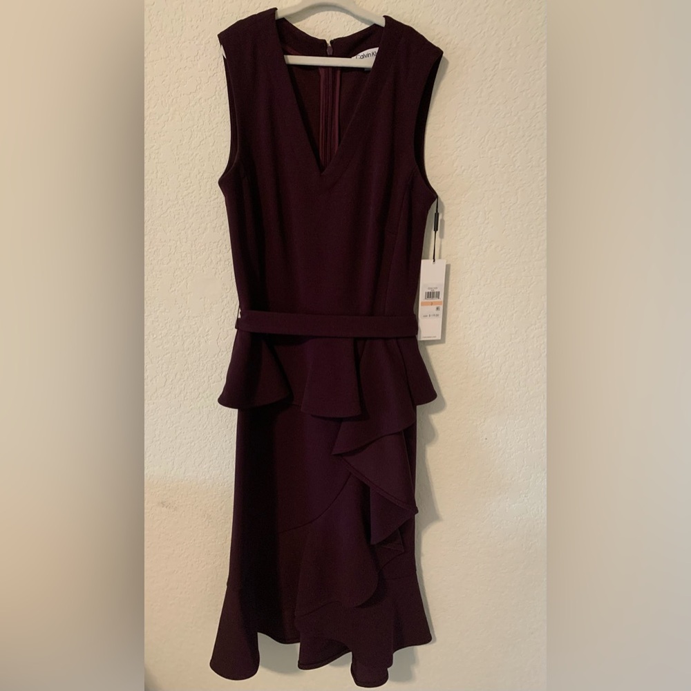 NWT purple Calvin Klein dress, size 2.